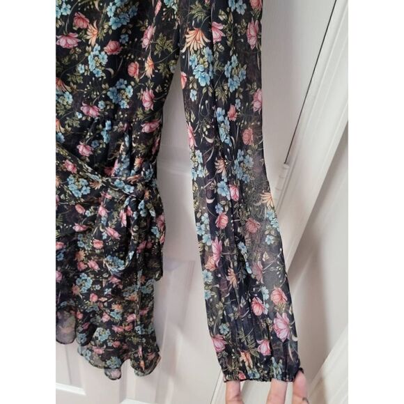 Mango Floral Print One Shoulder Dress 4 - Picture 5 of 10